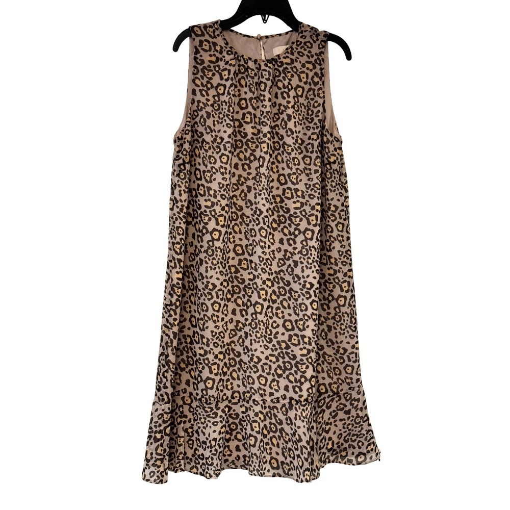 LOFT Beige Leopard Print Mini Dress